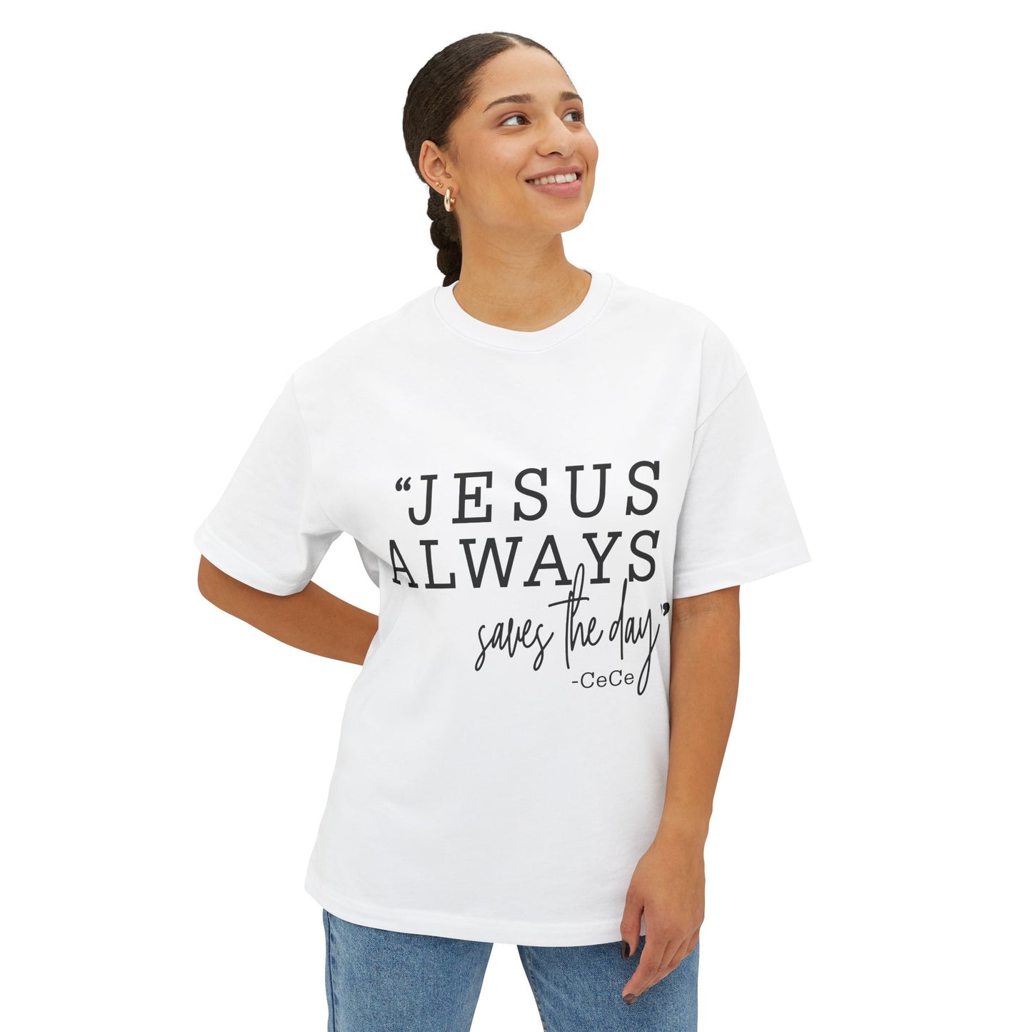 Jesus Saves Unisex Oversized Boxy Tee
