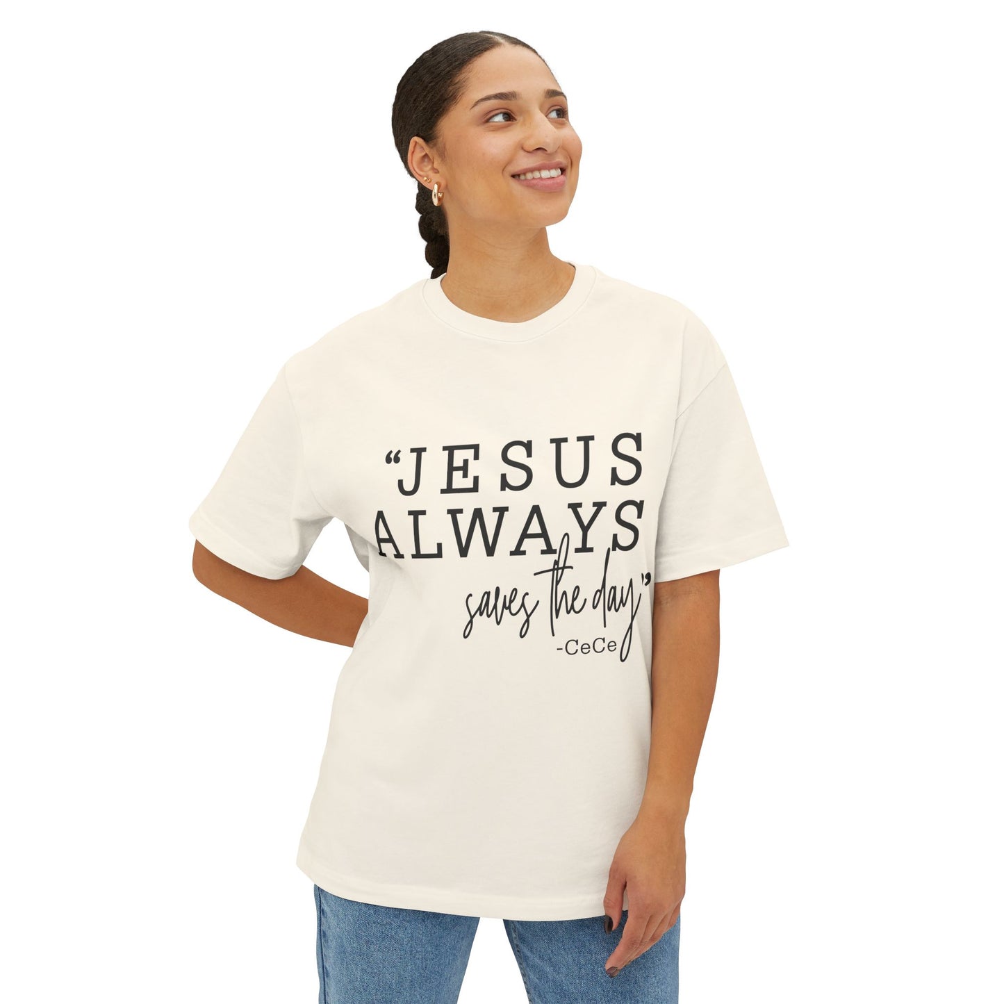Jesus Saves Unisex Oversized Boxy Tee