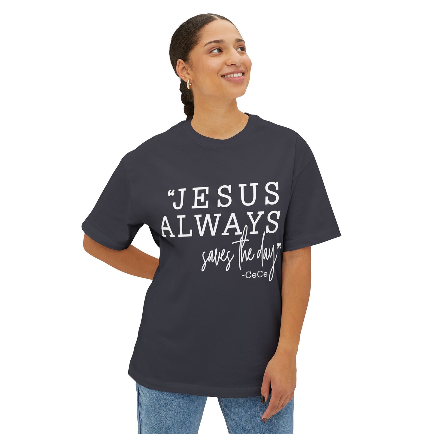 Jesus Saves Unisex Oversized Boxy Tee