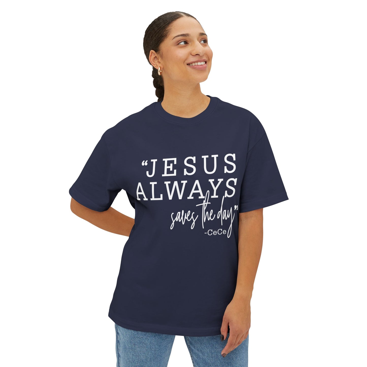 Jesus Saves Unisex Oversized Boxy Tee