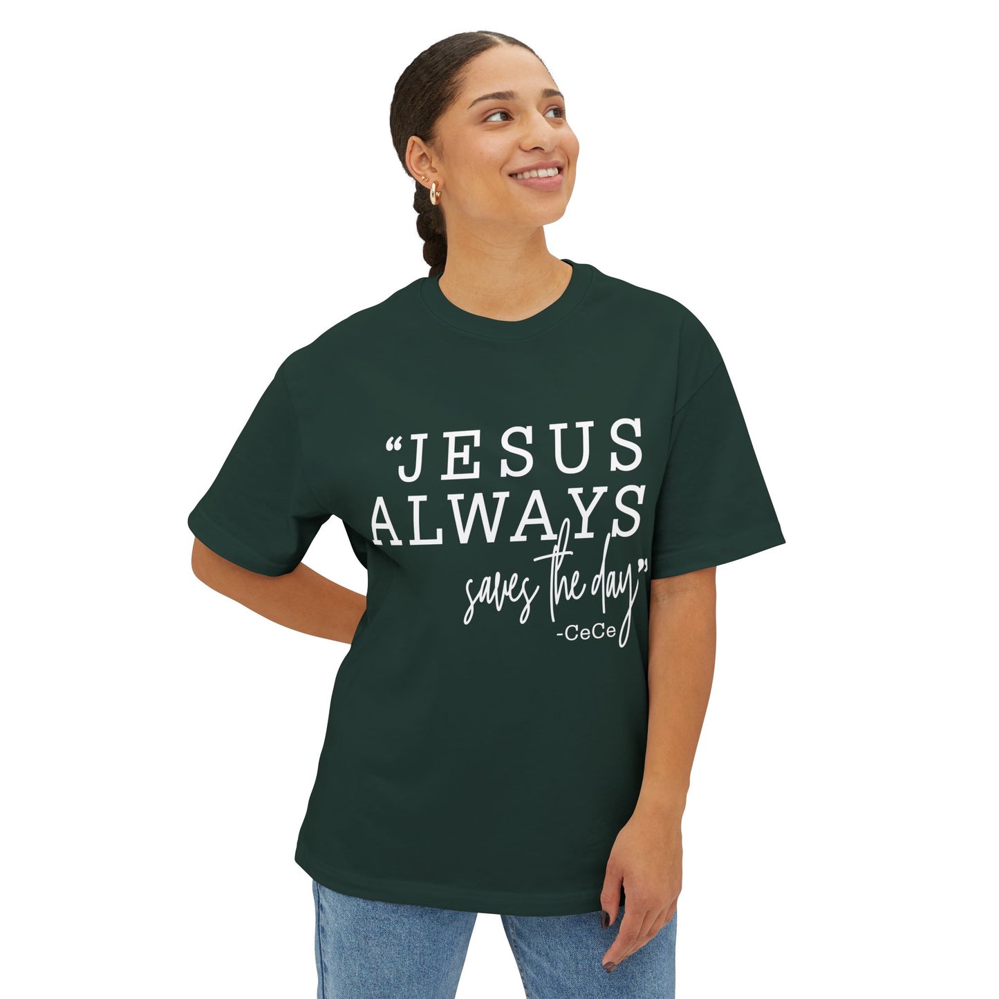 Jesus Saves Unisex Oversized Boxy Tee