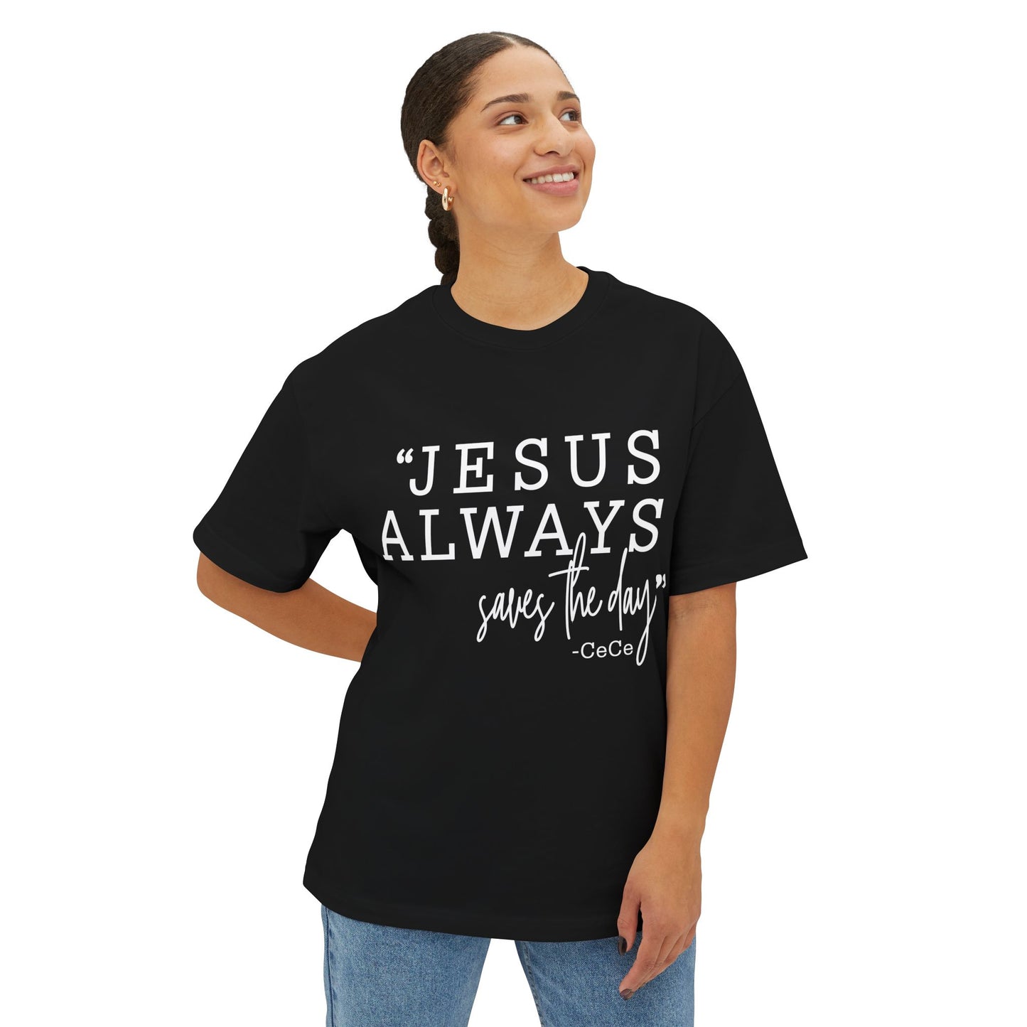 Jesus Saves Unisex Oversized Boxy Tee