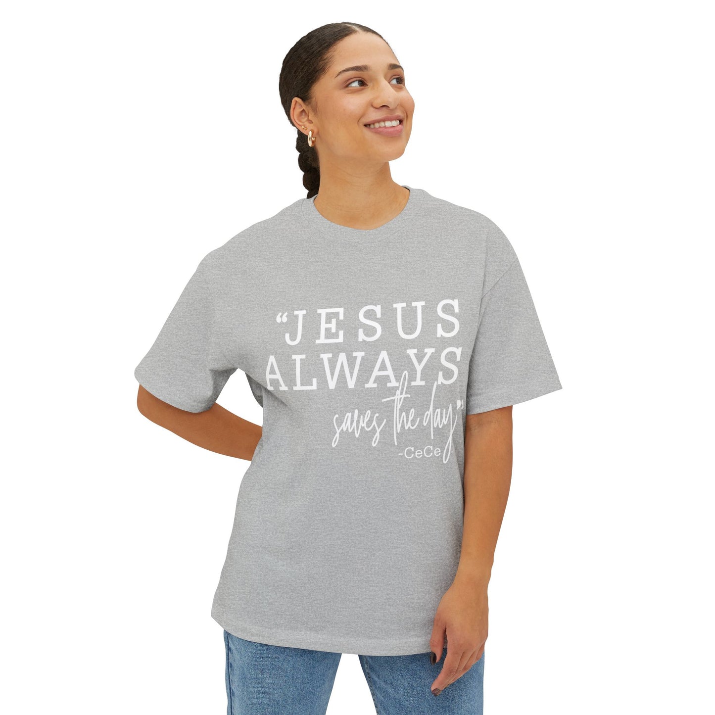 Jesus Saves Unisex Oversized Boxy Tee