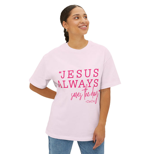 Jesus Saves Unisex Oversized Boxy Tee
