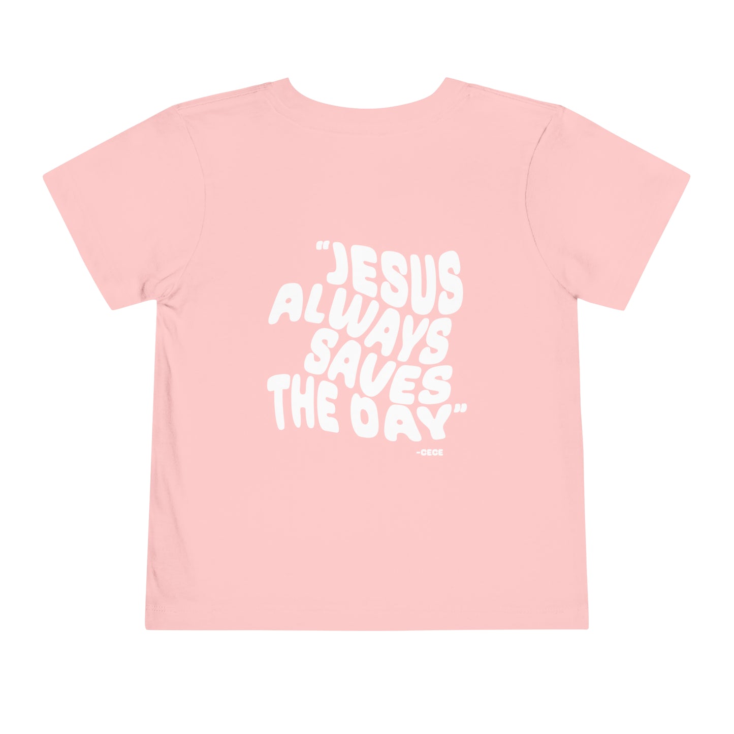 Toddler Short Sleeve Tee Jesus Saves Printed on Back