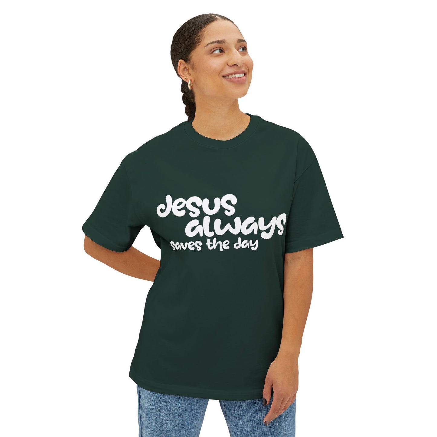 Jesus saves Unisex Oversized Boxy Tee