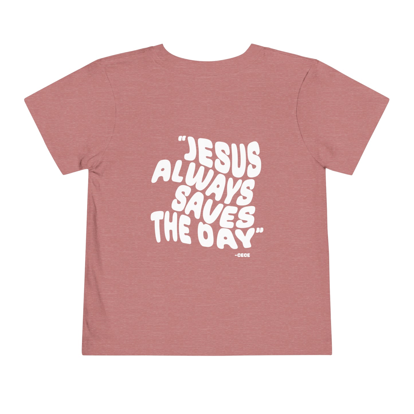 Toddler Short Sleeve Tee Jesus Saves Printed on Back