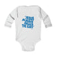 Infant Long Sleeve Bodysuit Jesus Saves Printed on Back