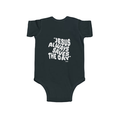 Infant Fine Jersey Bodysuit Jesus Saves Printed on Back