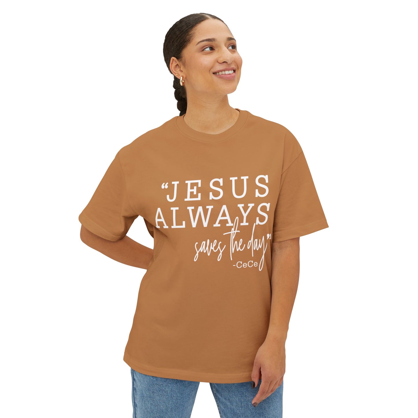 Jesus Saves Unisex Oversized Boxy Tee