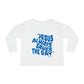 Toddler T-shirt Jesus Always Saves the Day Printed on Back