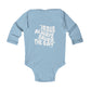 Infant Long Sleeve Bodysuit Jesus Saves Printed on Back