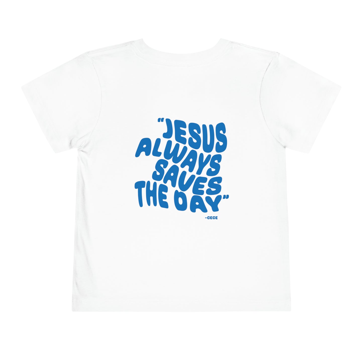 Toddler Short Sleeve Tee Jesus Saves Printed on Back